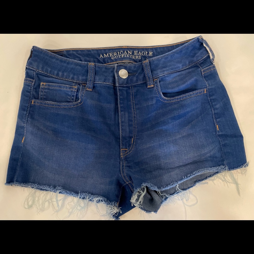 American Eagle super stretch denim shorts size 8 hi-rise shortie